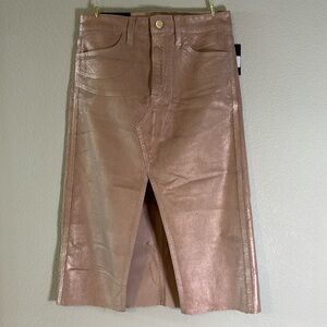 Sample Sale- Joe’s Jeans Pink DayDream Corduroy Midi Skirt with Front Sl…